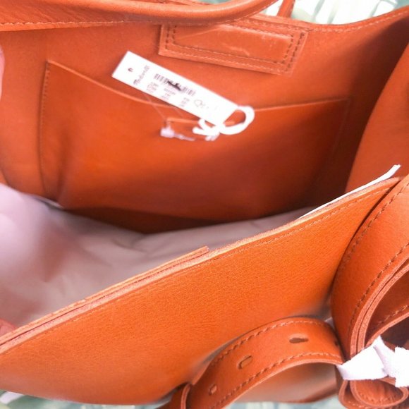 Madewell The Sydney Tote AI575 Burnished Caramel Brown Bag Purse Leather NEW - Picture 3 of 9